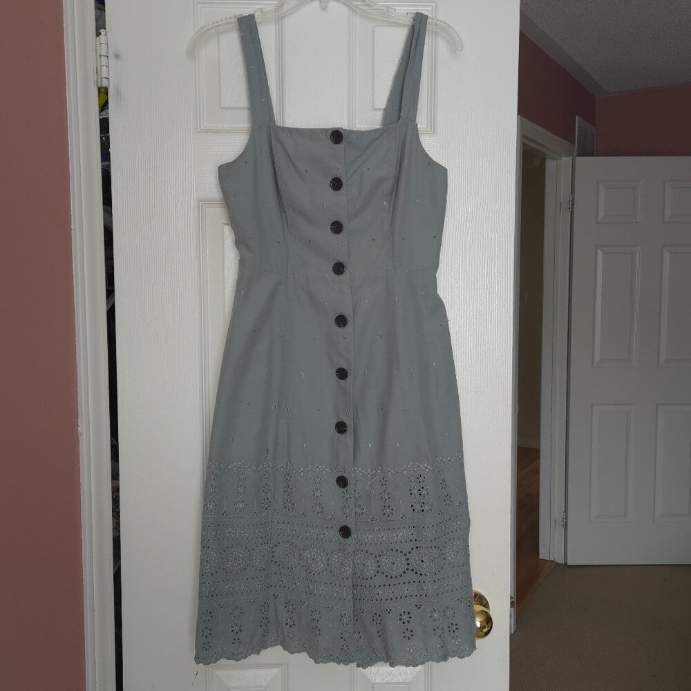 GAP Slate Green Cotton Strappy Dress - Size 4 - Picture 2 of 7